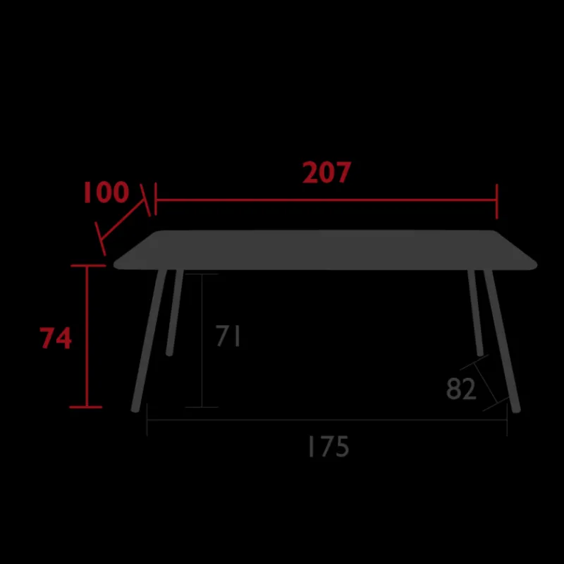 Tables De Jardin<FERMOB Table Luxembourg  207 x 100 cm ,