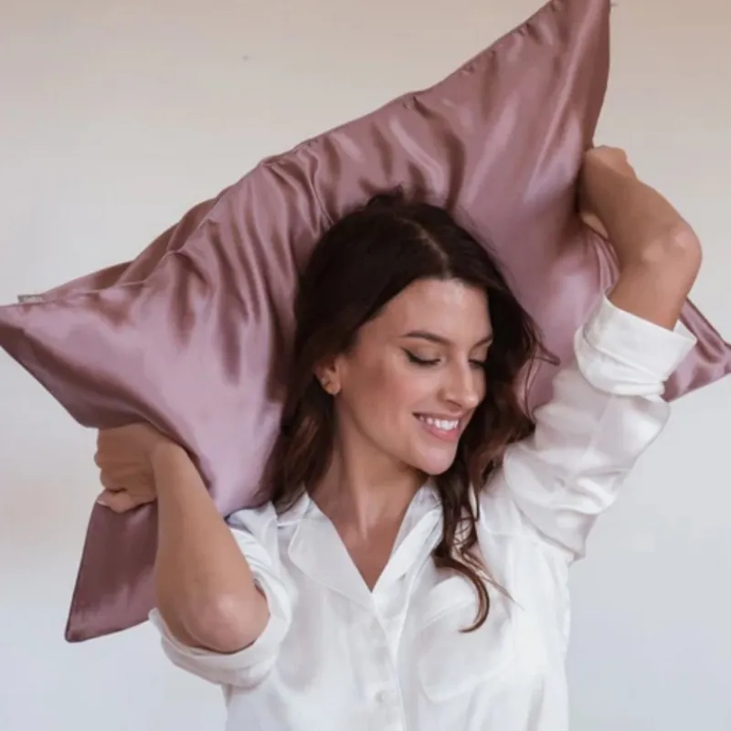 Les Accessoires | Housses De Couette, Parures<Emily's Pillow Taie d'Oreiller en Soie 51 x 76 cm Bois de Rose,