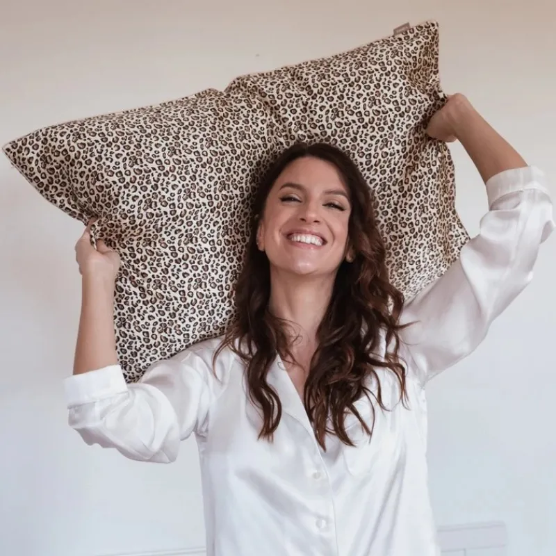 Les Accessoires | Housses De Couette, Parures<Emily's Pillow Taie d'Oreiller en Soie 51 x 76 cm Léopard,