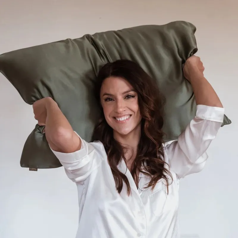 Les Accessoires | Housses De Couette, Parures<Emily's Pillow Taie d'Oreiller en Soie 51 x 76 cm Vert Sauge,
