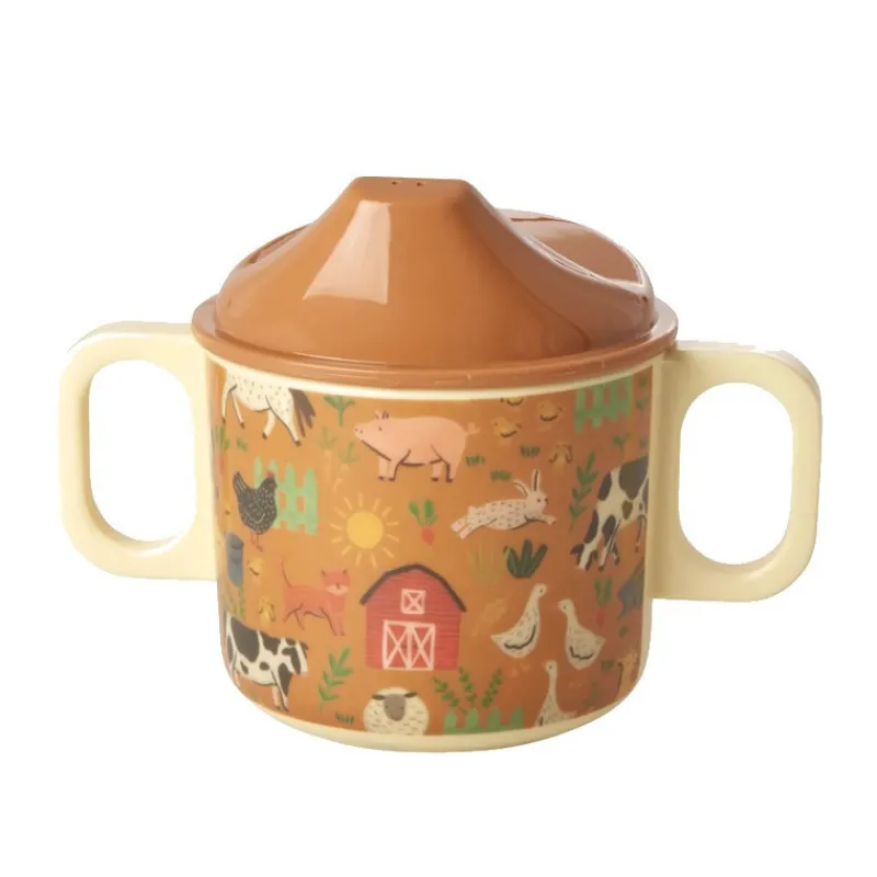 La Vaisselle Pour Enfant<Rice Tasse 2 anses Marron Ferme en Mélamine,