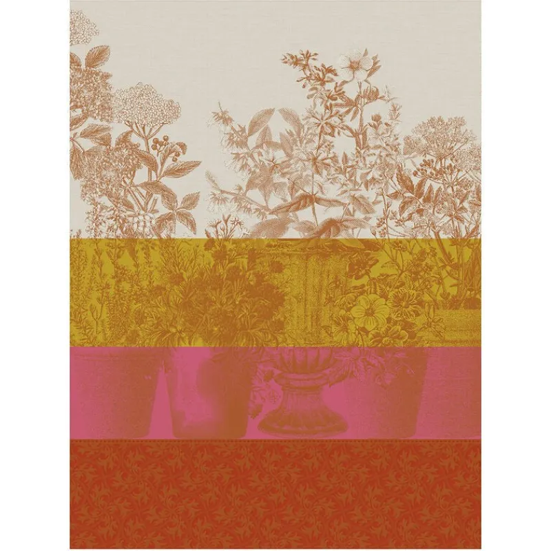 Torchons<LE JACQUARD Français Torchon Floraison Rayé,