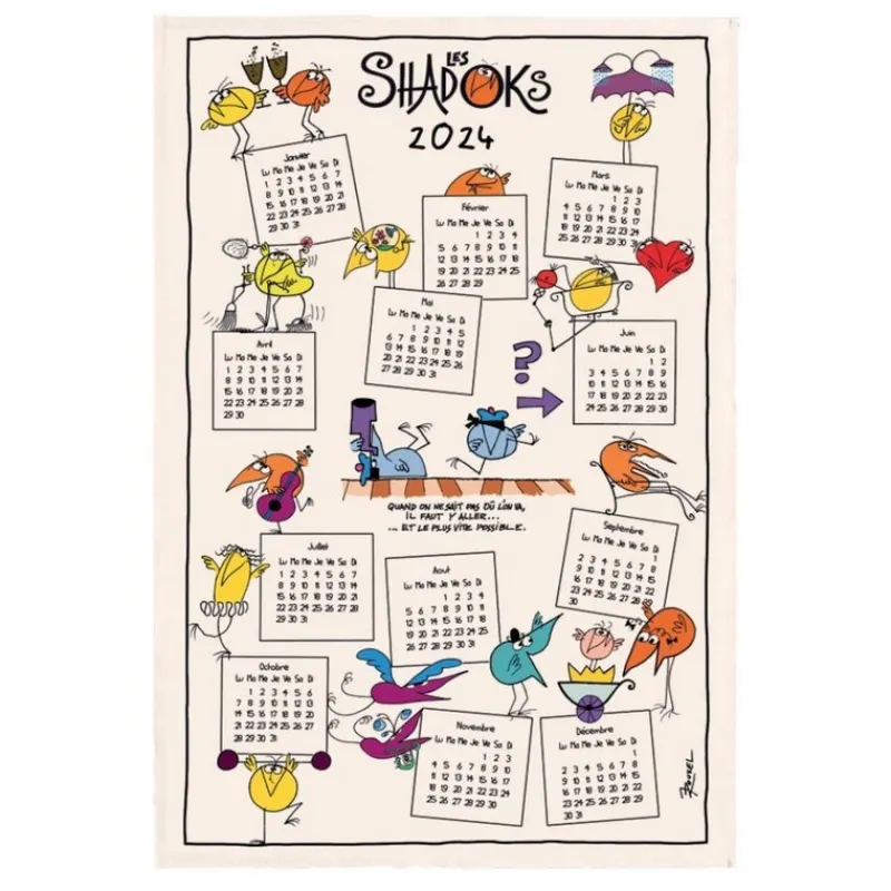 Torchons<Winkler Torchon Shadoks Calendrier 2024,