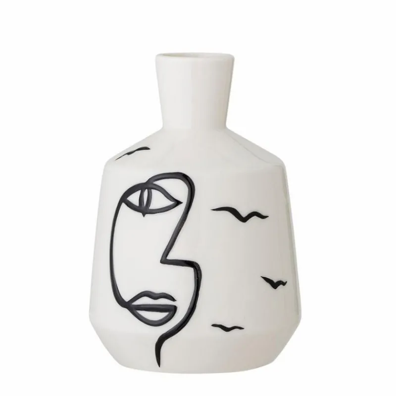 Vases<Bloomingville Vase Blanc en Grès Norma,